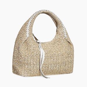 Aimee Kestenberg Aura Handheld Top Handle Bag In Natural Straw Leather Accents